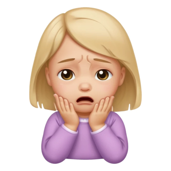 a portrait of small crying baby gỉrl sticker