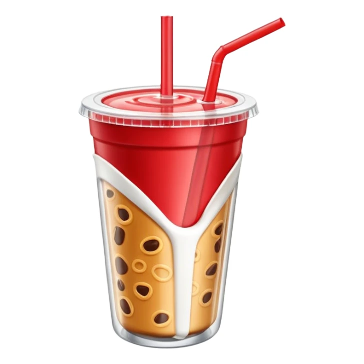 3D minimal icon of a snack and drink cup with a clear accent in #FF3D00, clean and modern cafeteria feel sticker