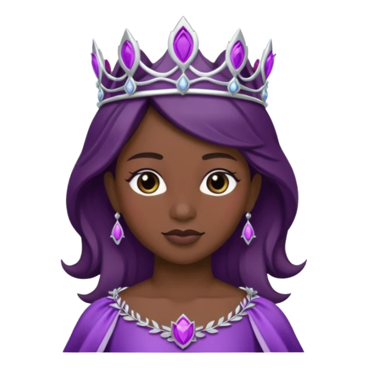 Purple rose with silver tiara and a purple emblem leaf wreath sticker