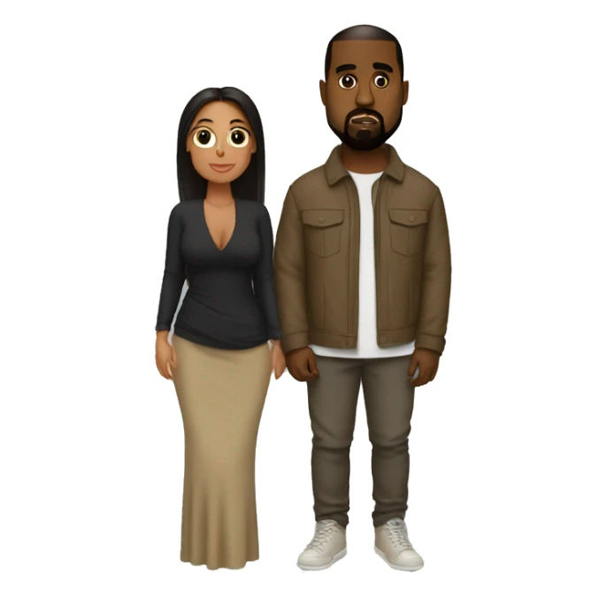 Kanye west with his wife  sticker