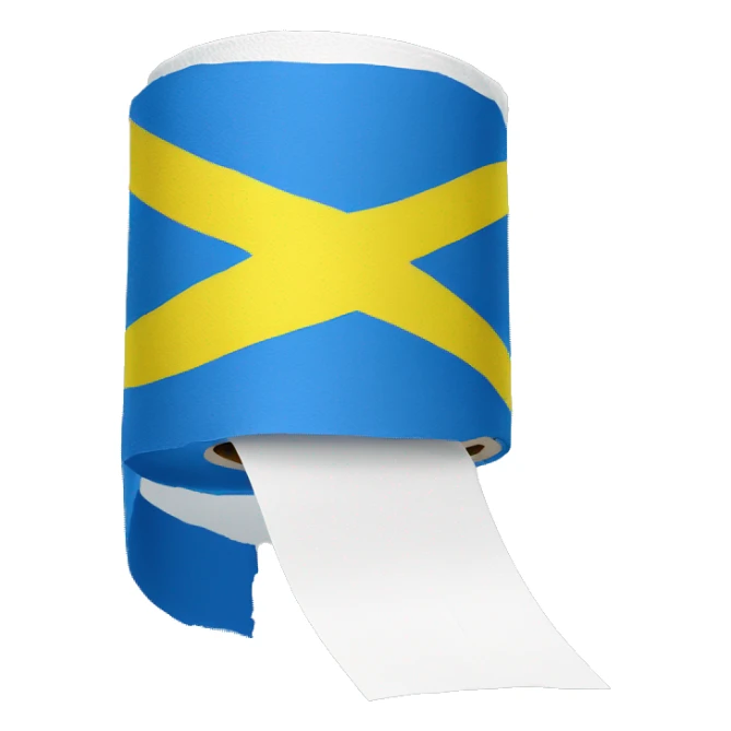 toilet paper with ukraine flag sticker