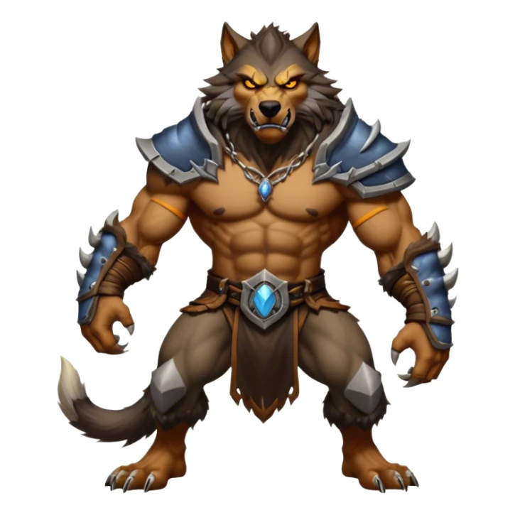 Cinematic Realistic WoW Worgen Portrait, captured in a dynamic, battle-ready stance, muscles rippling beneath his wild fur and tanned skin. His fierce, amber eyes and determined features, set against consistently detailed, worn leather attire, are rendered with dramatic natural lighting and high shine, embodying the raw, relentless fury of a worgen warrior in combat. sticker