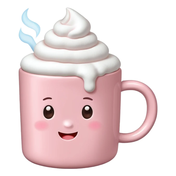 Light Pink mug of hot chocolate with marshmallows sticker
