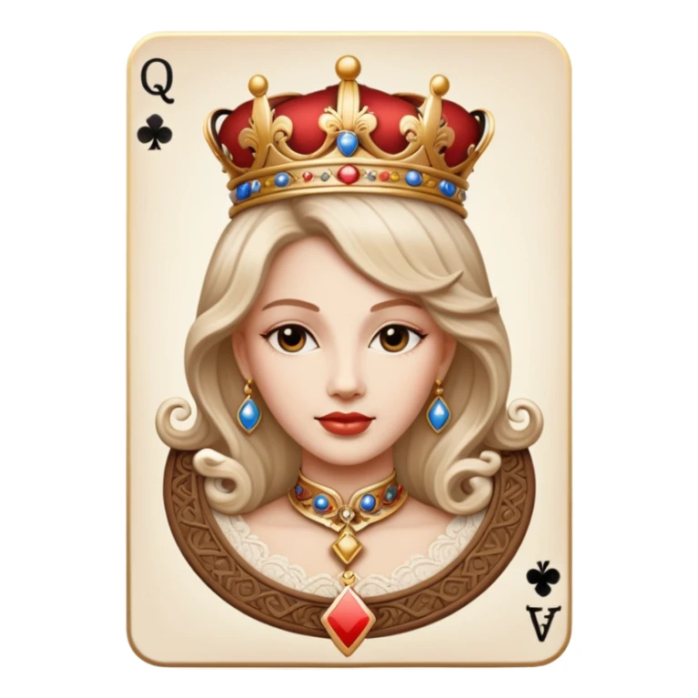 head of queen of clubs sticker