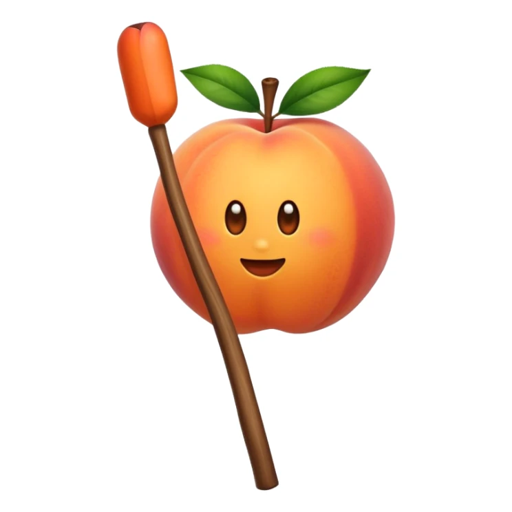 Peach with stick in the middle  sticker