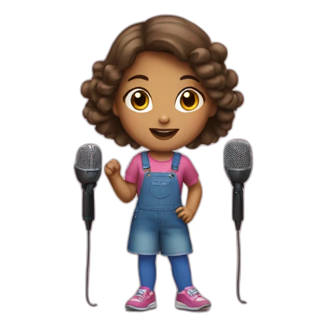 girl child with microphones sticker