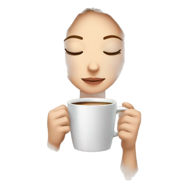 White girl inside a blanket sipping coffee eyes closed sticker