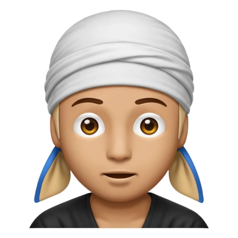 Emoji doing Rizz face with durag on head  sticker