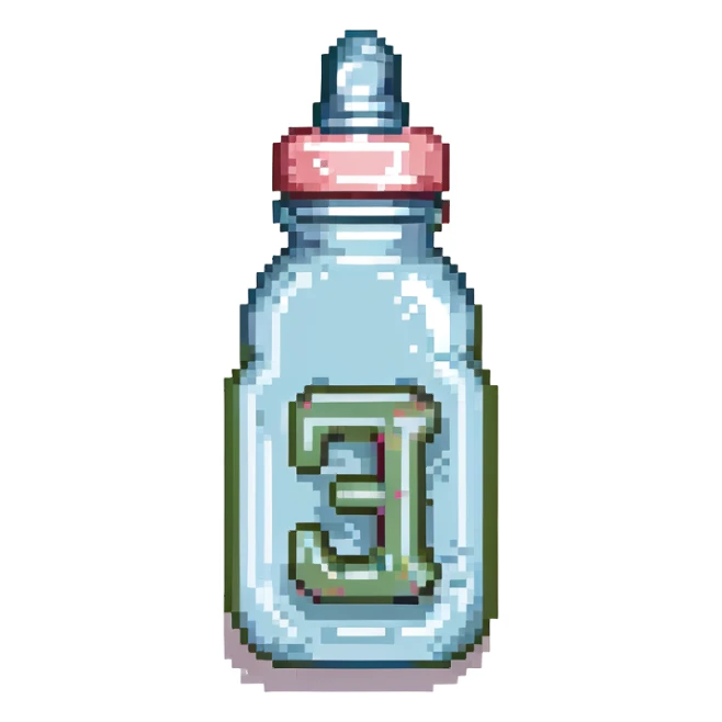 baby bottle with letter J monogram sticker