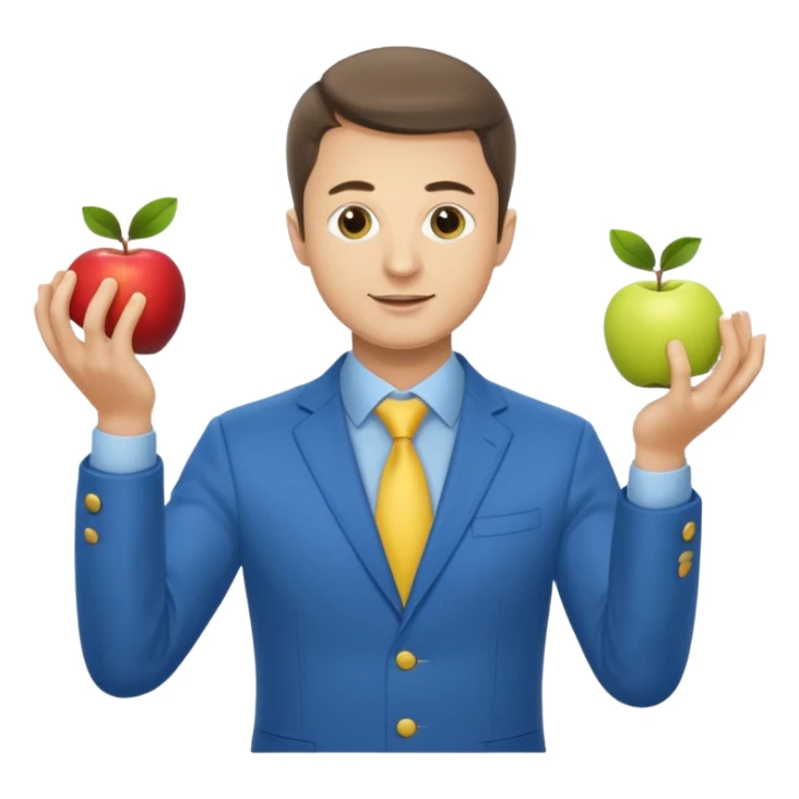 zelensky juggling two apple blue and yellow sticker