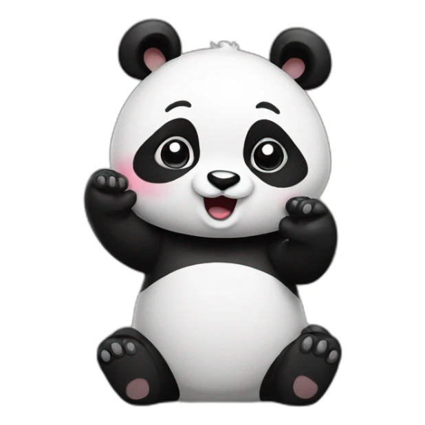 panda blowing away a kiss off his hand sticker