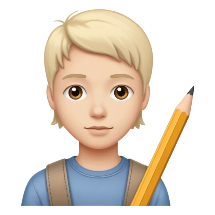 portre skecth on sketch book, with pencil sticker