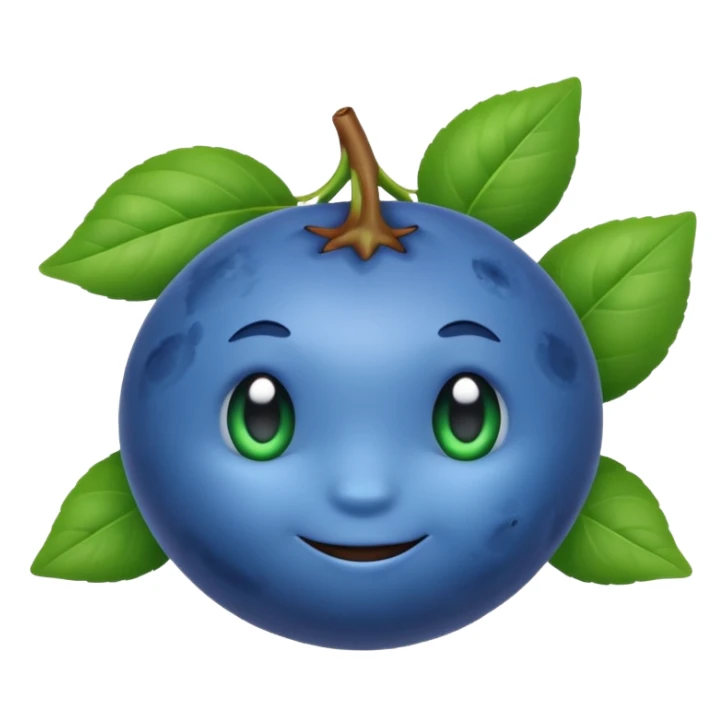 Un emoji fruit myrtille avec des feuilles sticker