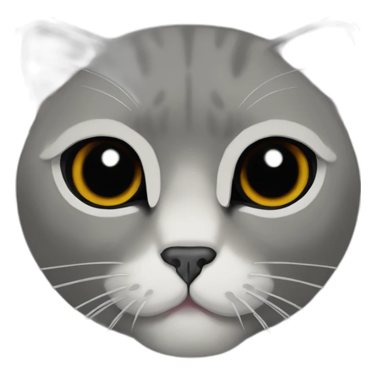 Gato Scottish fold gris oscuro con orejas hacia abajo sticker
