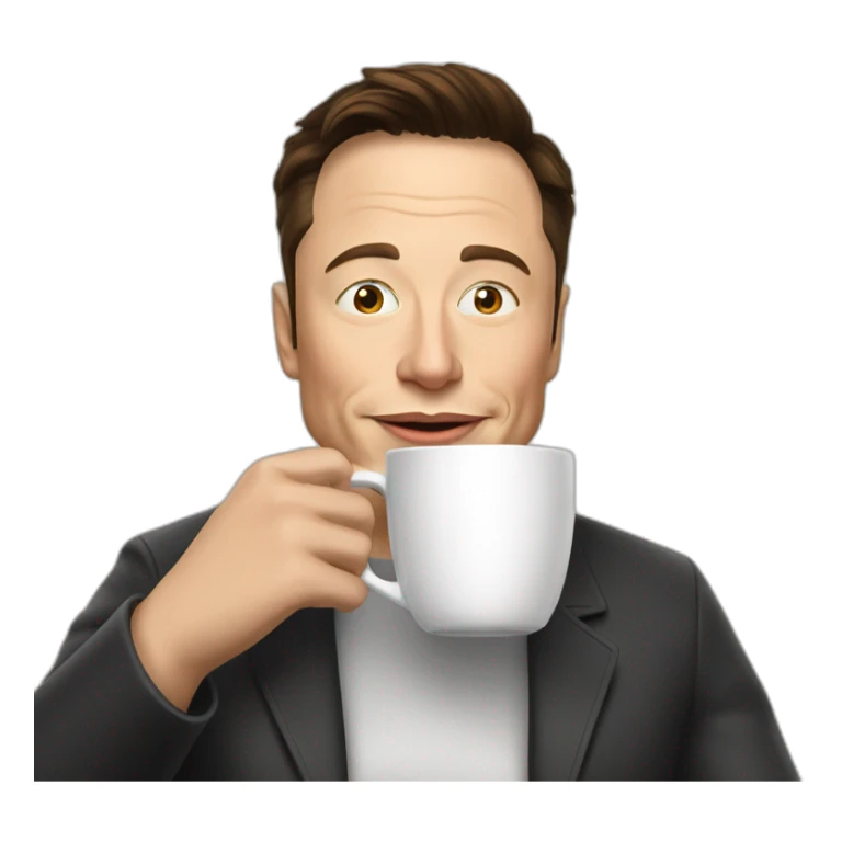 elon musk drinking a cup of coffee sticker