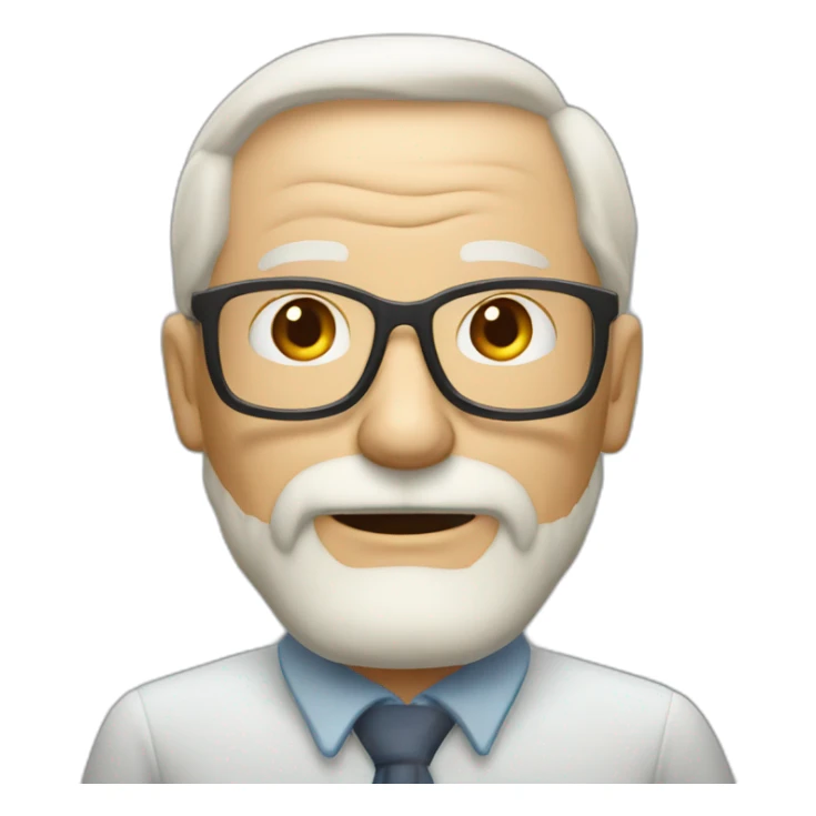 62 years blond old man with a light beard with lunettes  sticker