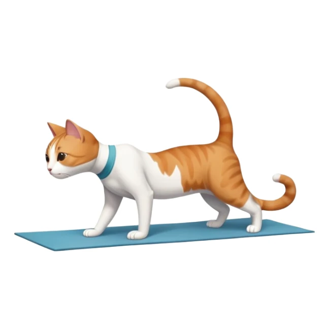 cat in downward dog yoga pose, triangle pose with raised hips sticker