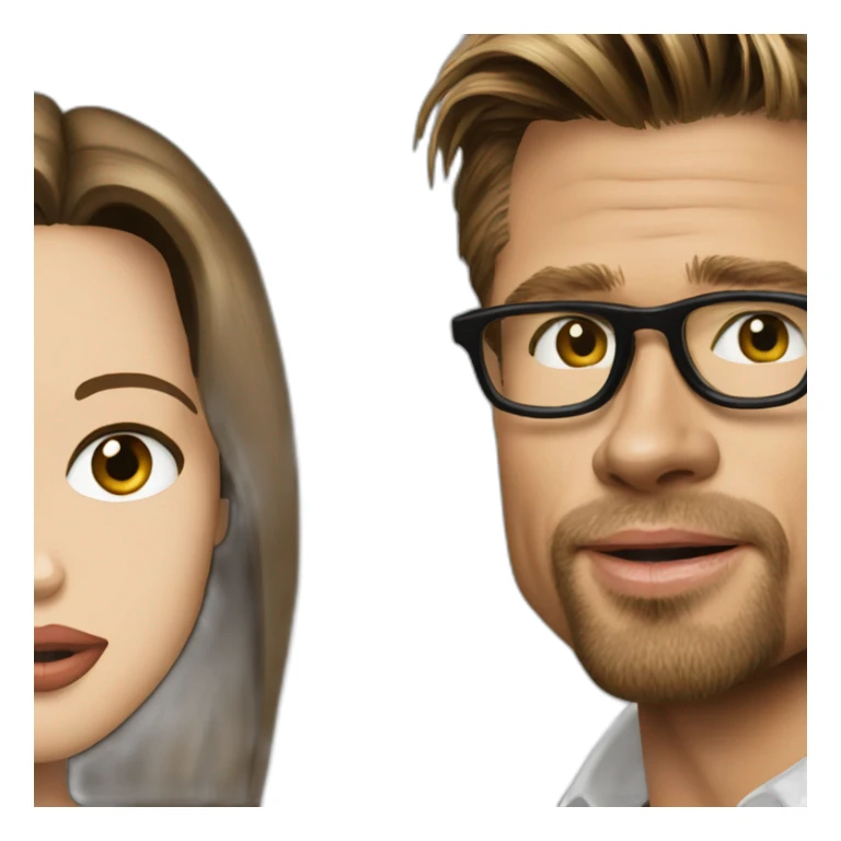 Brad Pitt with Angelina Jolie sticker