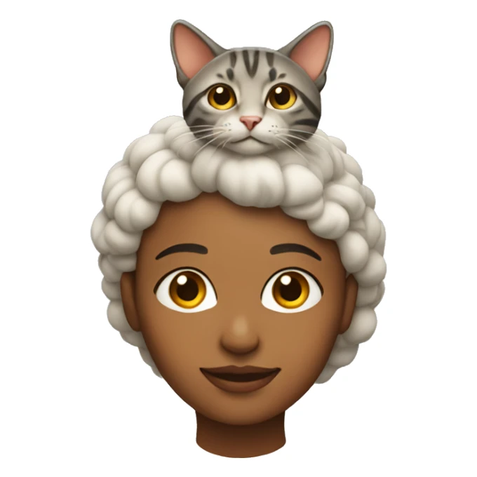 Woman with cat on head sticker