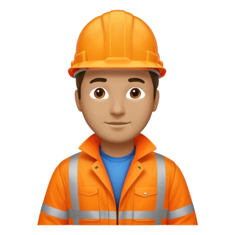 man in hi vis orange coat and jeans sticker