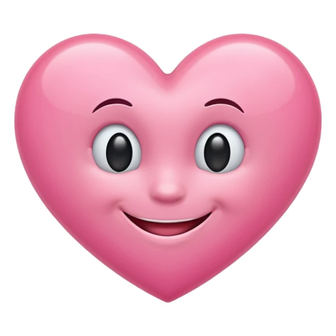 a pink heart smiling sticker
