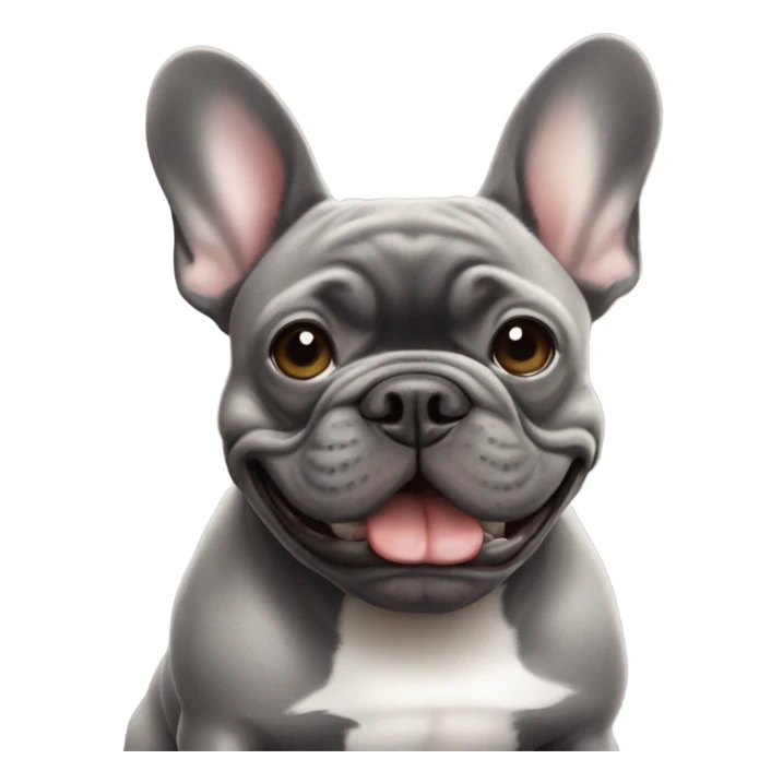 Grey French bulldog throwing a football sticker