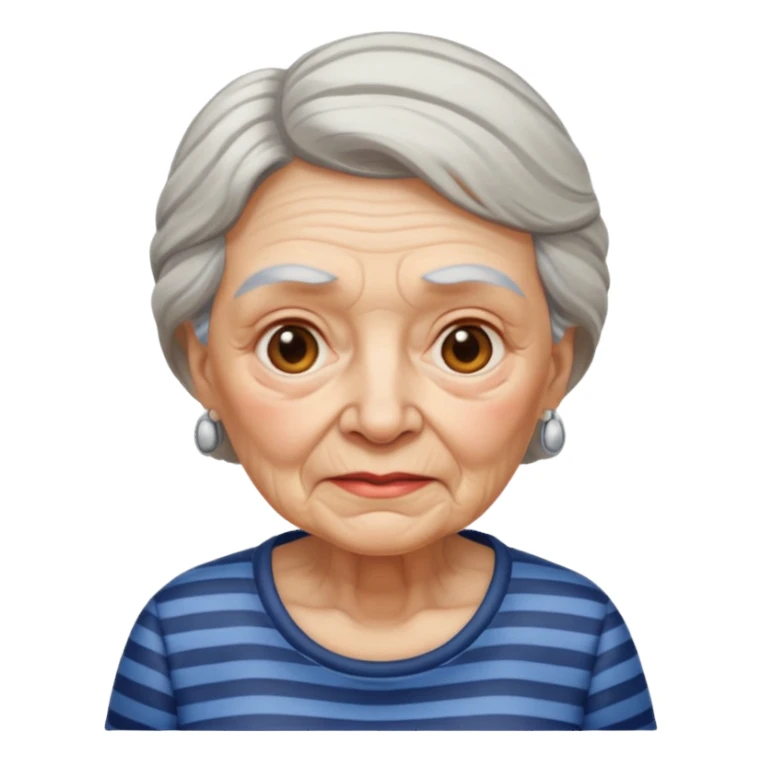 Old lady with striped t shirt sticker