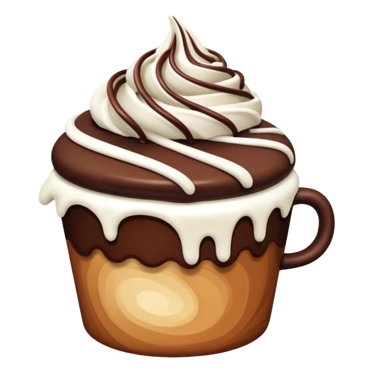 chocolate ganache cake cup with white swirly drizzle  sticker
