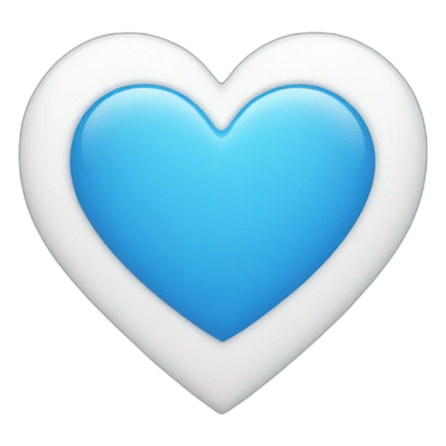white heart in blue heart sticker
