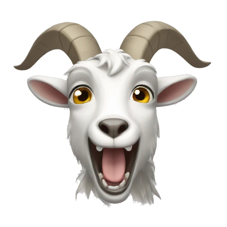 grey and white male goat screaming sticker