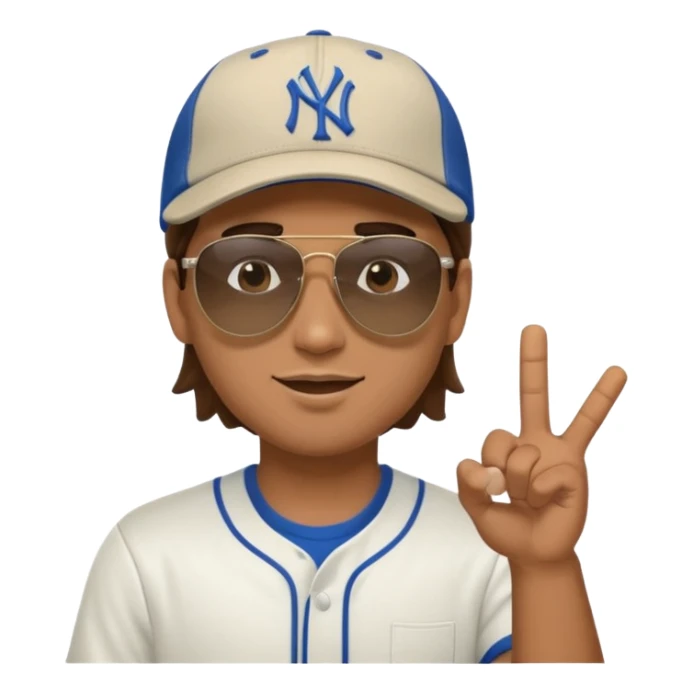 Cool hip guy with NY baseball cap and sunglasses flipping someone off sticker