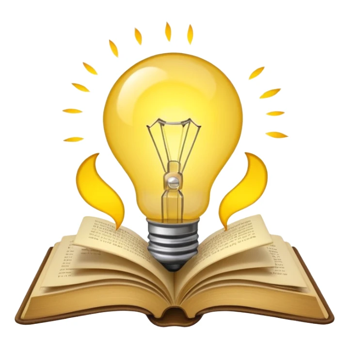 an emoji: a light bulb in a book, symbolizing inspiration sticker
