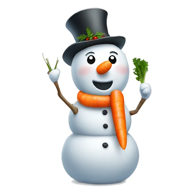 Snowman with carrot in his hand sticker