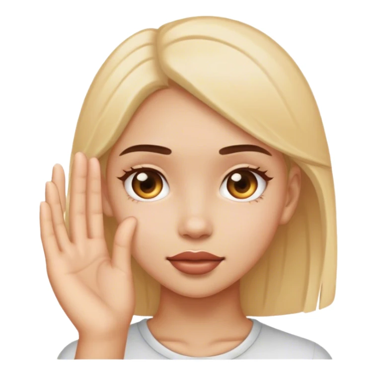 thinking girl with hand near face 
 sticker