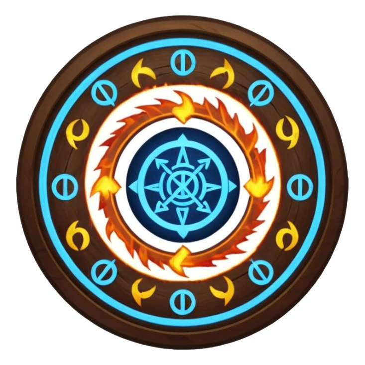 Spell circle activating under feet, runes igniting outward sticker