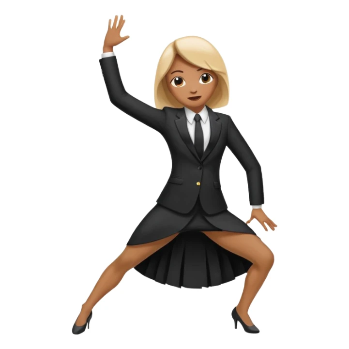Person in splits dabbing at the same time in a dress suit sticker