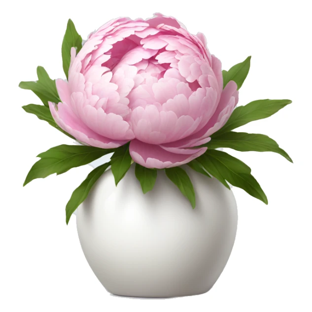 Pink peony in white vase sticker