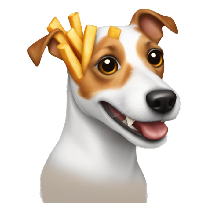 White Jack Russell Terrier eating fries sticker