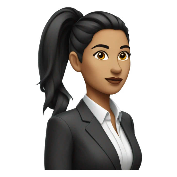 ceo latina woman with slick back ponytail black hair  sticker