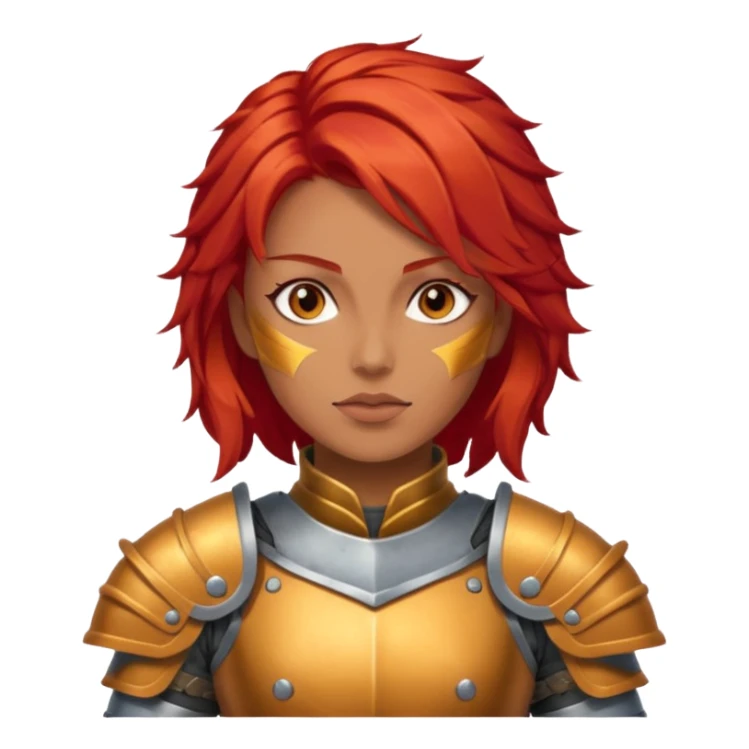woman fire armored warrior sticker