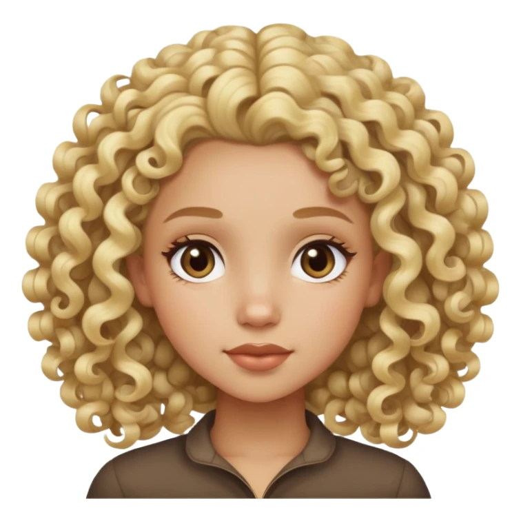 blonde mixed-race girl with curls sticker