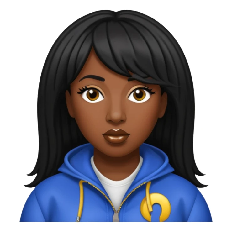 Missy Elliott with black hair sticker