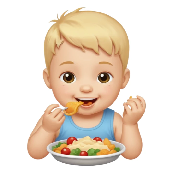 eating food well baby sticker
