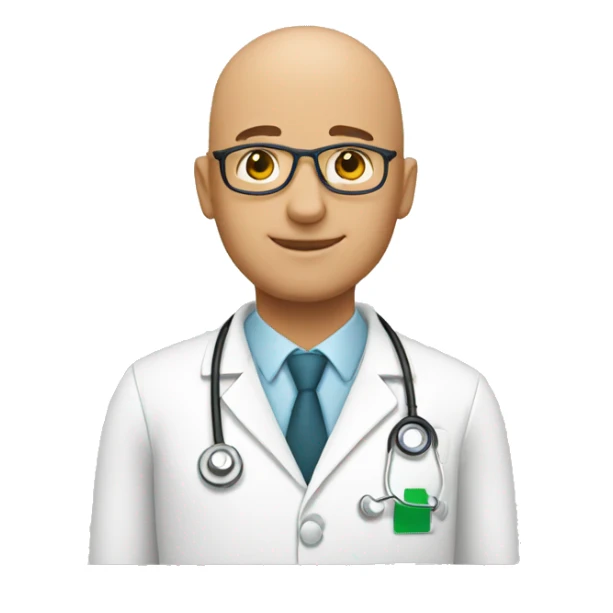 Bald doctor male sticker