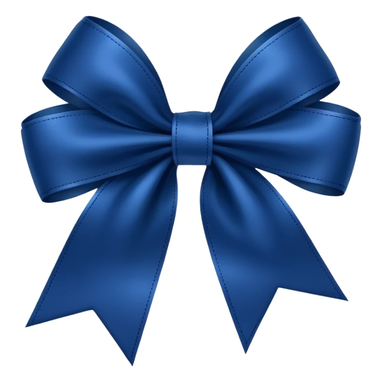 A ribbon bow of blue colour dark blue sticker