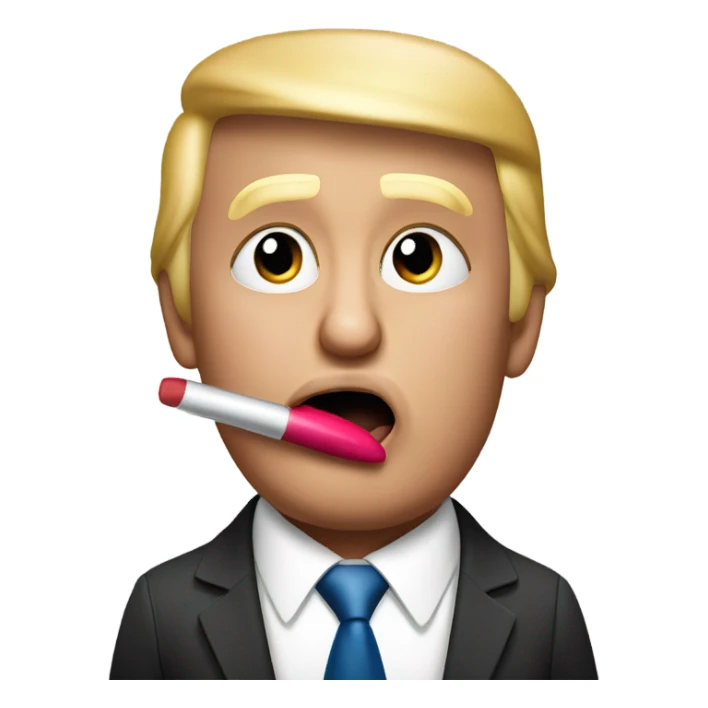 trump putting on lipstick  sticker