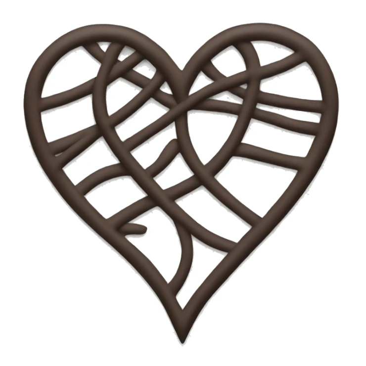 dark brown elegant heart  sticker