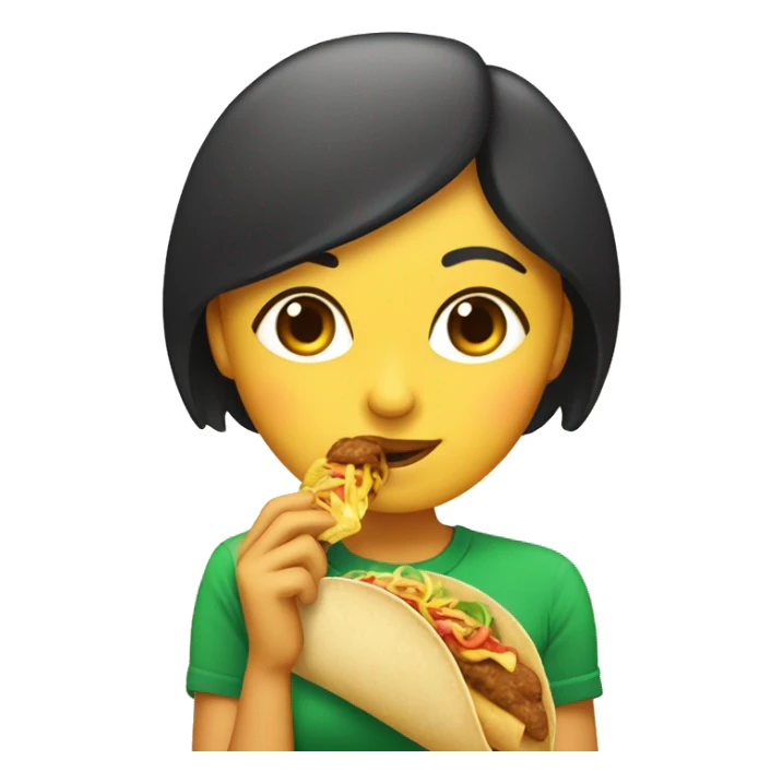 chica linda mexicana comiendo un taco con una estrella sticker
