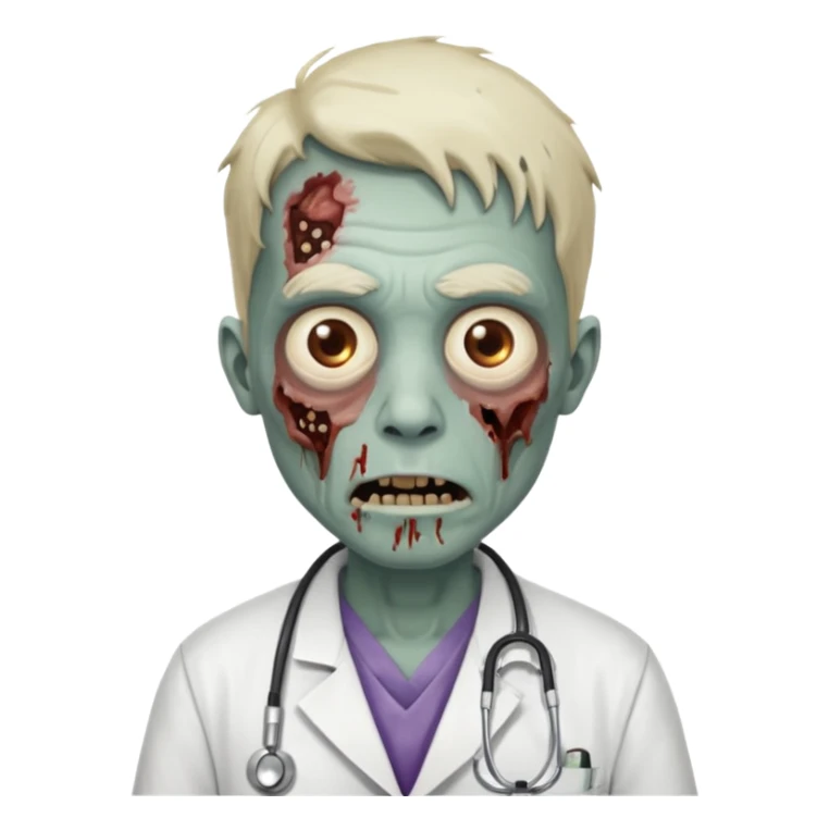 Zombie doctor with stethoscope sticker