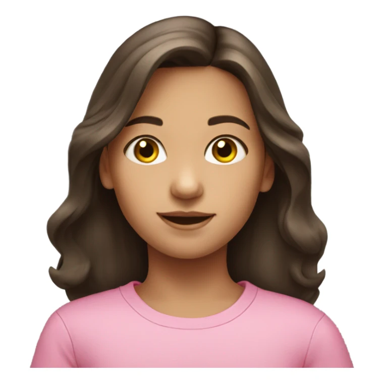 brunette girl child wearing pink sticker